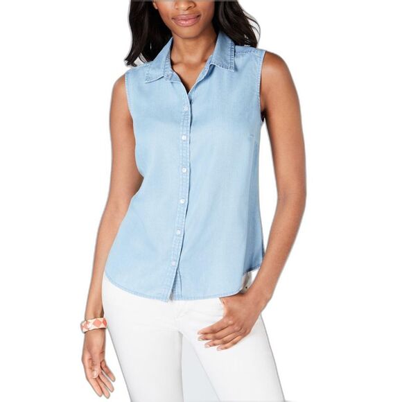 Charter Club Petite Chambray Shirt - Picture 2 of 4